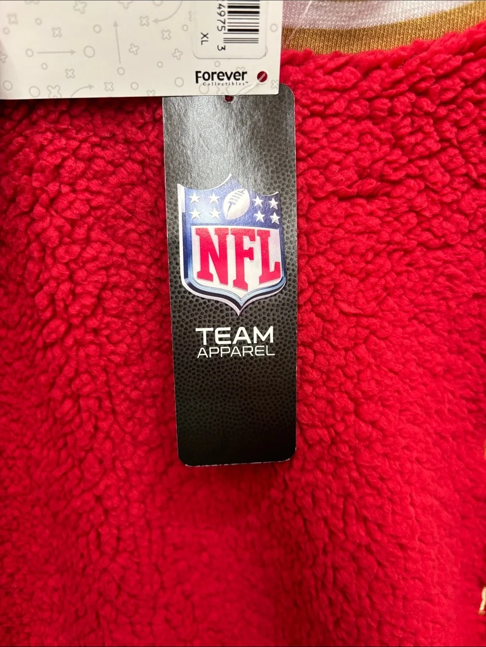 New foco San Francisco 49ers Red Sherpa Pullover Sweatshirt - NFL XL - Picture 8 of 8